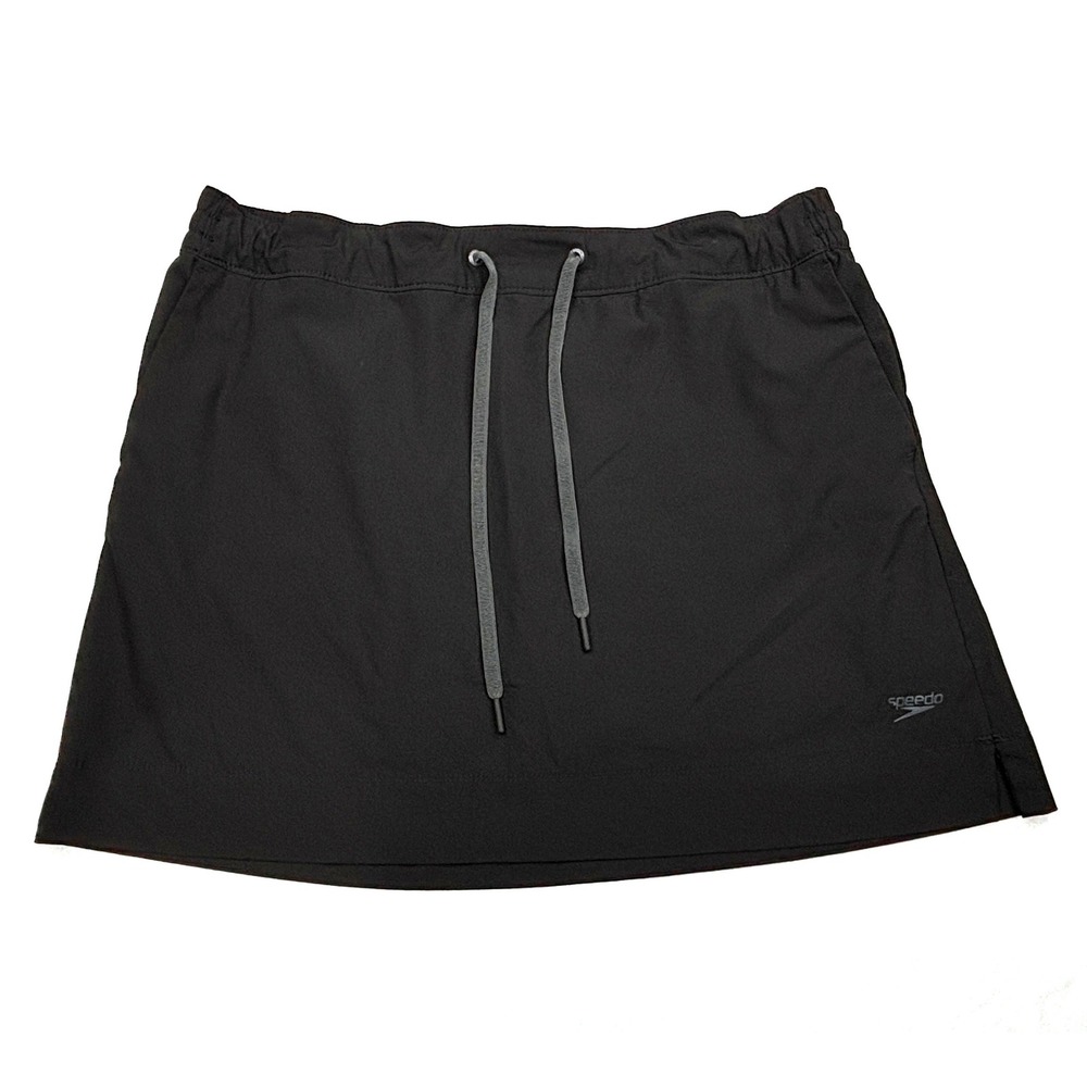 Speedo Swim Skort Womens XL Black Active Skirt Built In‎ Short Liner 7722282